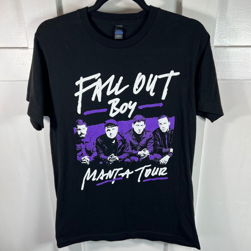 Fall Out Boy Mania Tour 2018 Band T-Shirt Black Graphic Tee Mens Medium